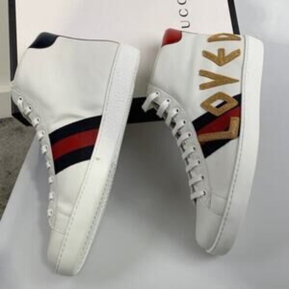 NIB Authenti Gucci High Top Ace “Loved” Sneakers - Picture 1 of 14